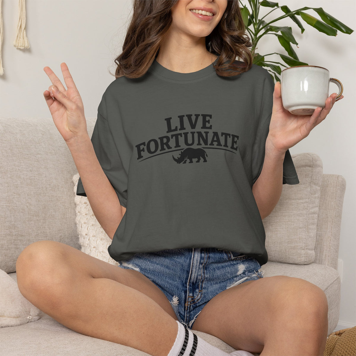 Rhino Logo T-Shirt — LiveFortunate.com Graphic Tee