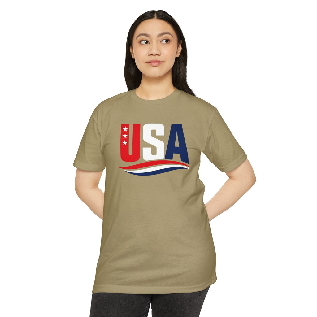 USA Flag Graphic T-Shirt — Patriotic Red White Blue Tee
