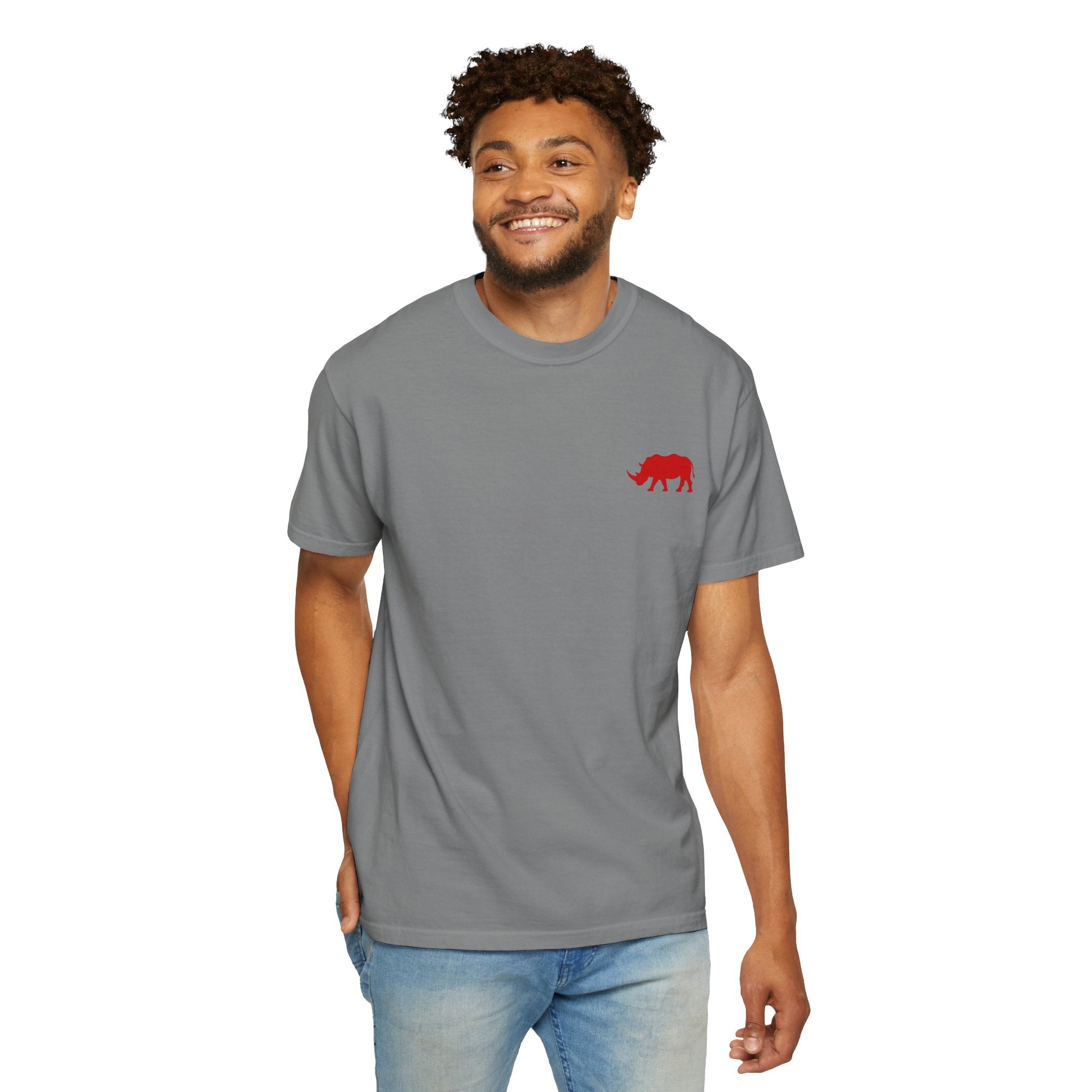Live Fortunate Rhino T-Shirt — Red Rhino Logo Tee