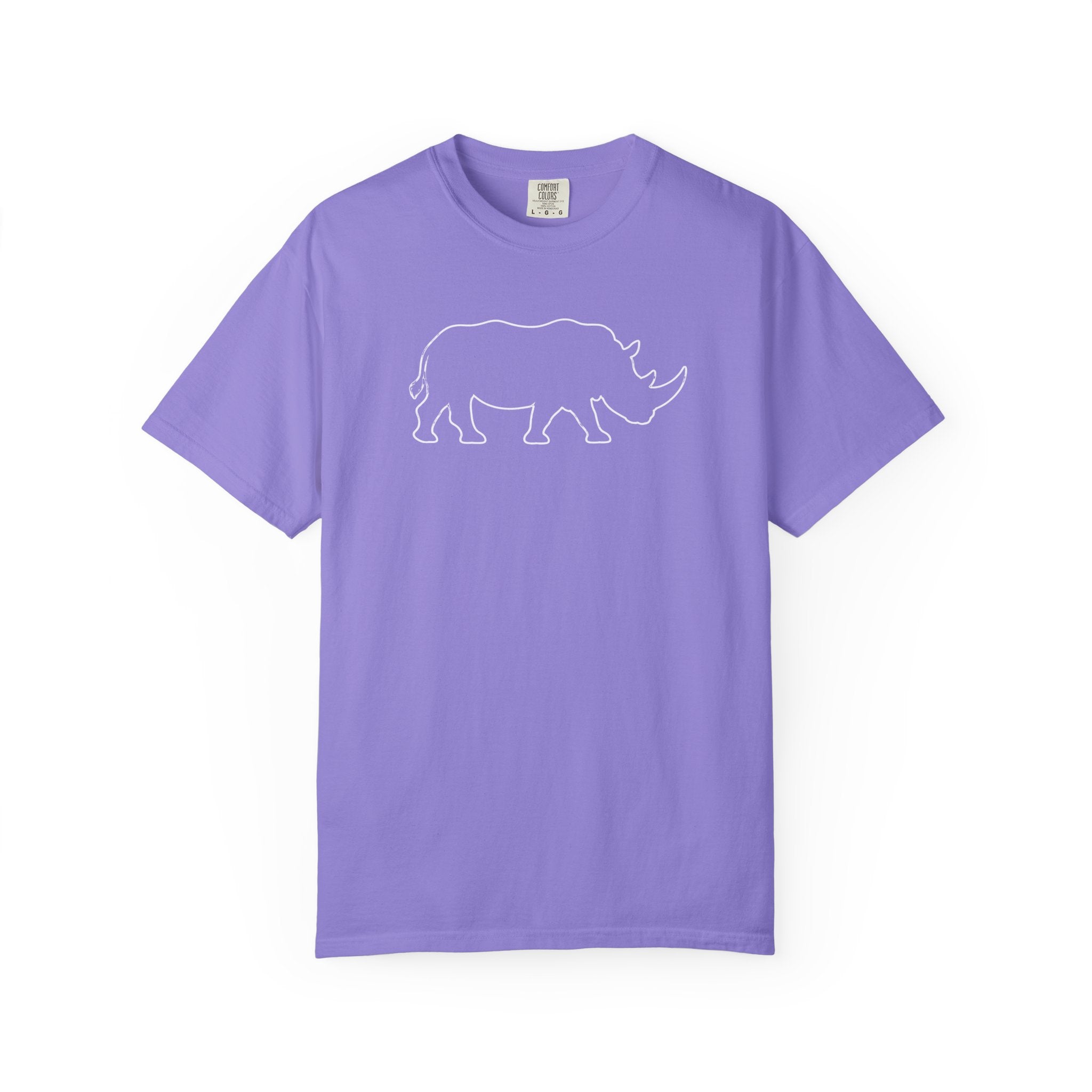 Rhino Outline T-Shirt — Minimal Wildlife Graphic Tee