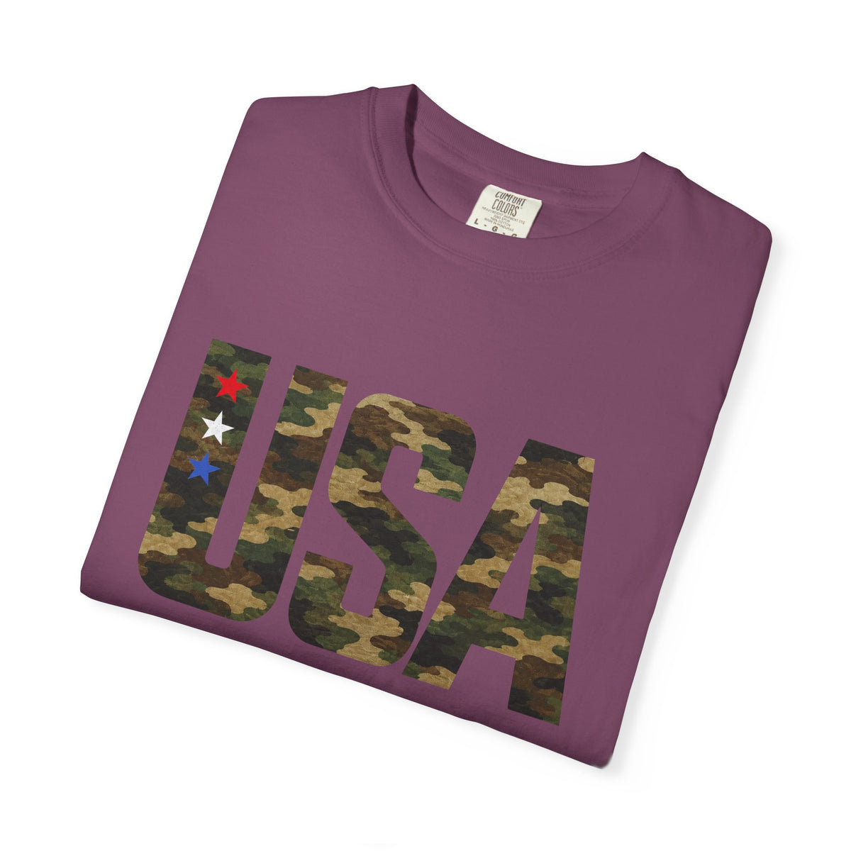 USA Camo Graphic T‑Shirt — Patriotic Military Style Tee