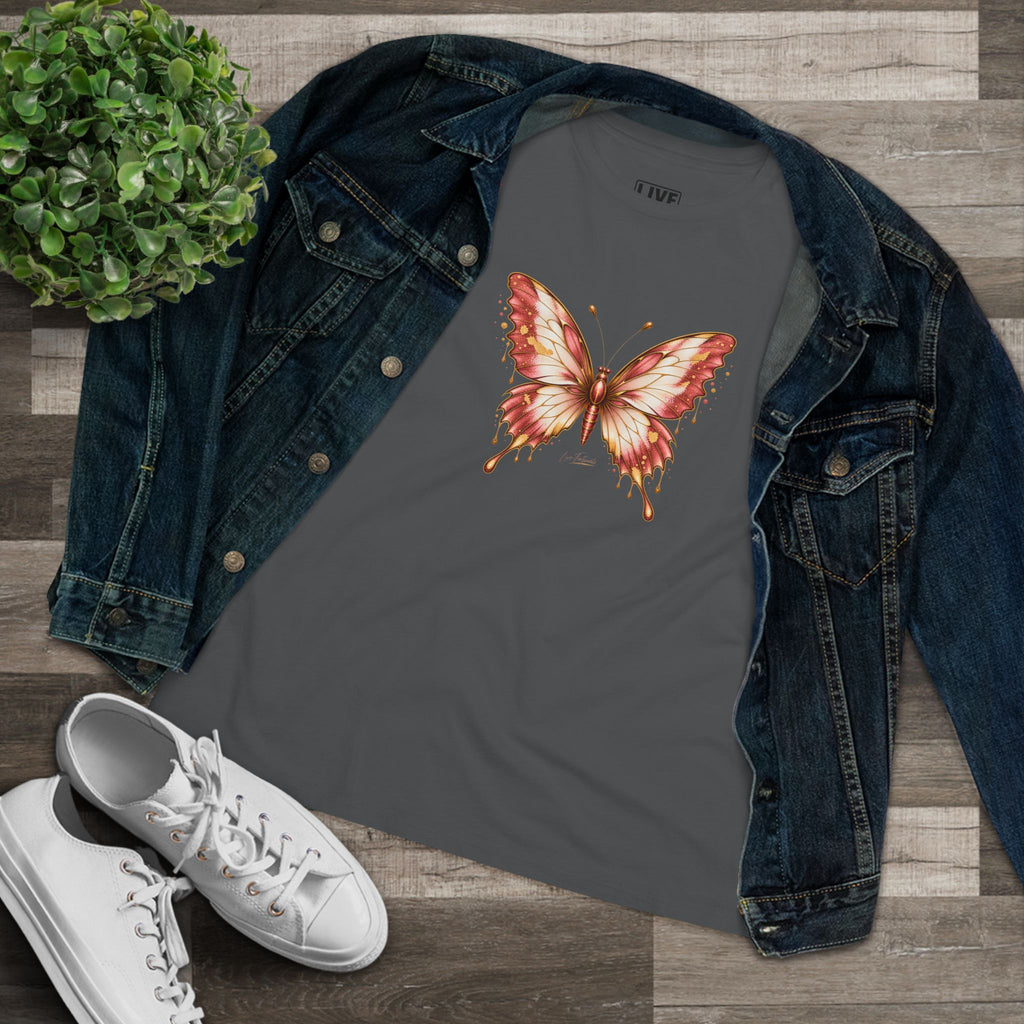 Butterfly Graphic Tee — Women's Dusty Rose Butterfly Shirt