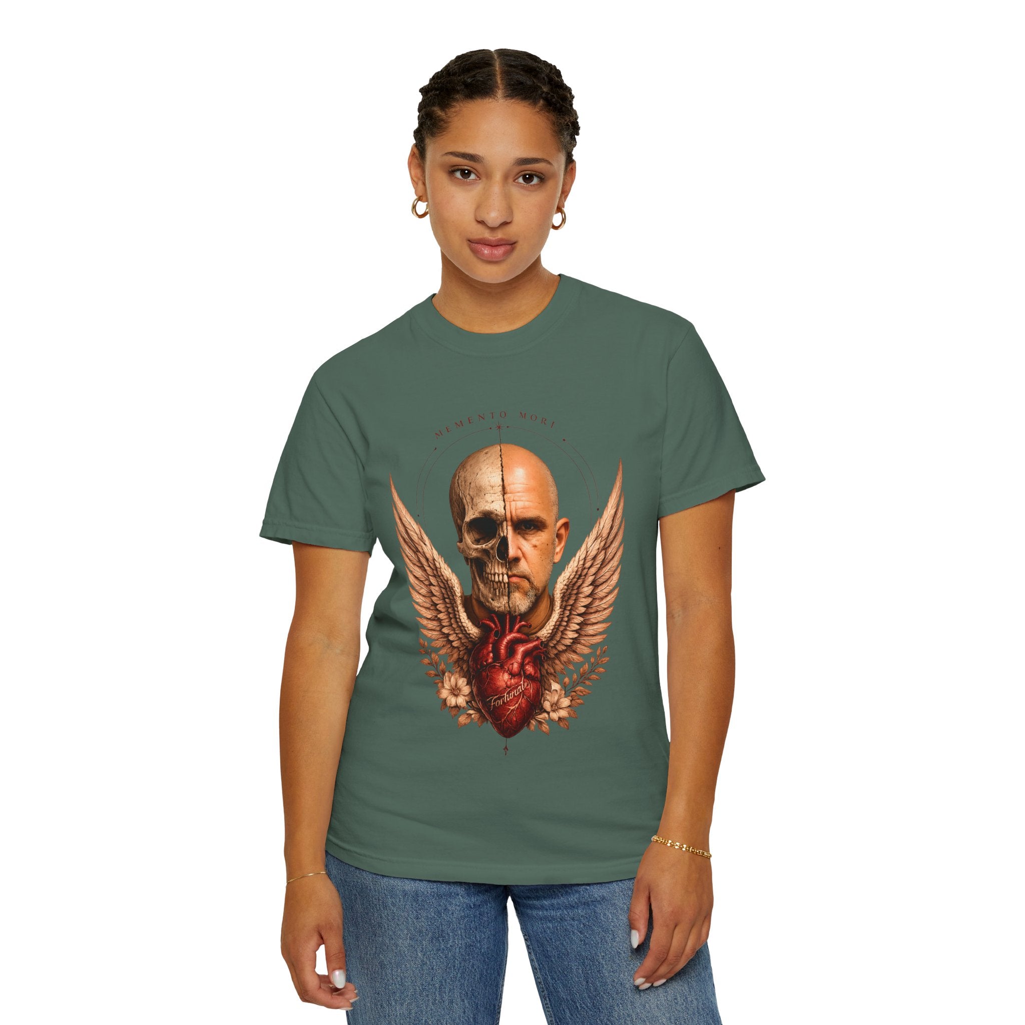 Memento Mori  — Anatomical Heart & Half Skull Graphic Tee