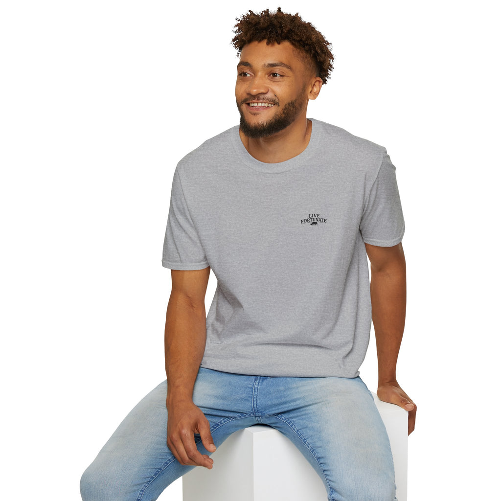 Tree of Clues Sunset T-Shirt — Silhouette Nature Graphic Tee