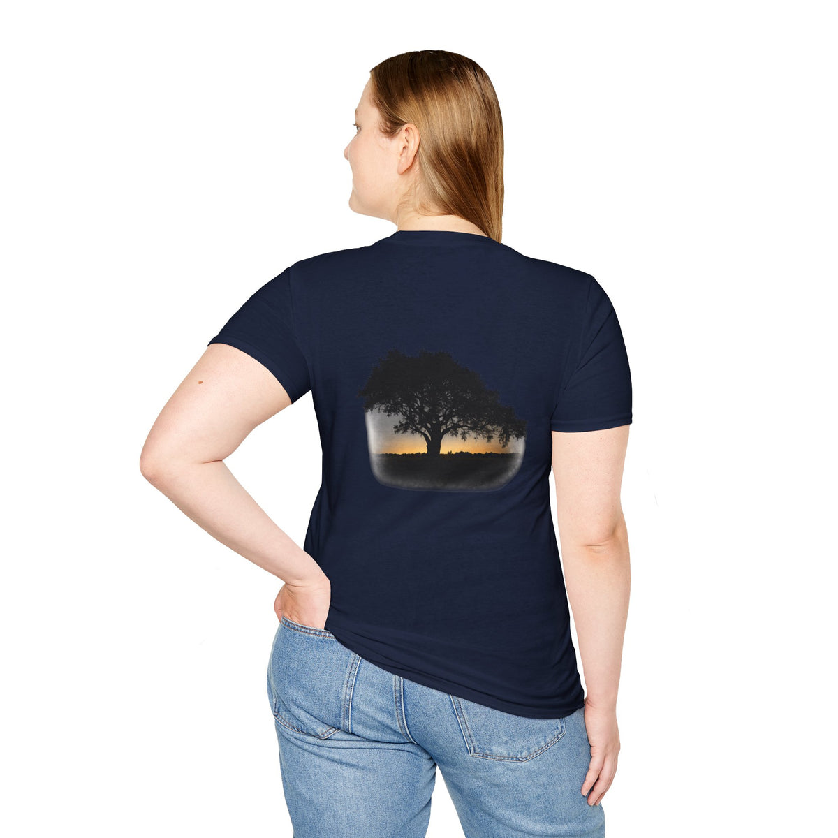 Tree of Clues Sunset T-Shirt — Silhouette Nature Graphic Tee