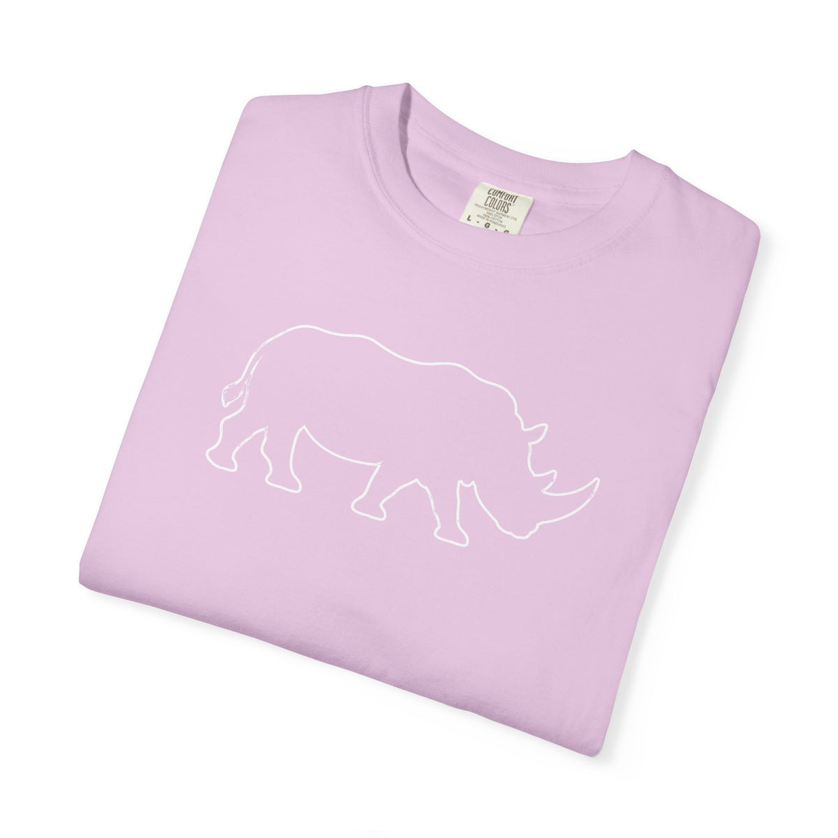 Rhino Outline T-Shirt — Minimal Wildlife Graphic Tee