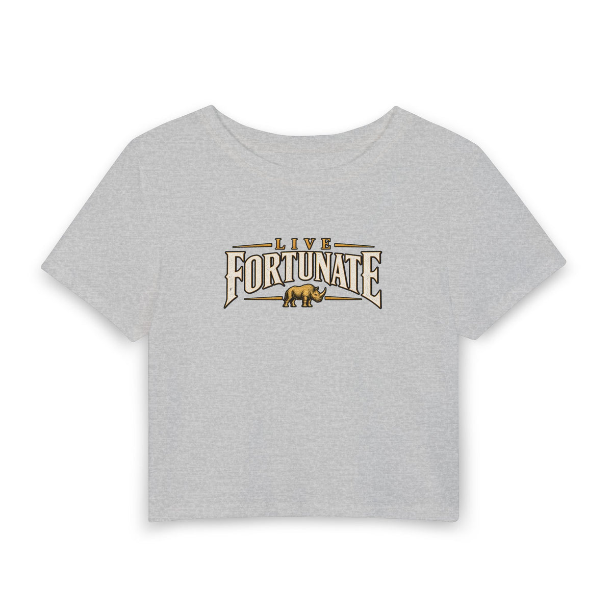 Fortunate Bear Women's Baby Tee — Vintage Rock Graphic Crop Top