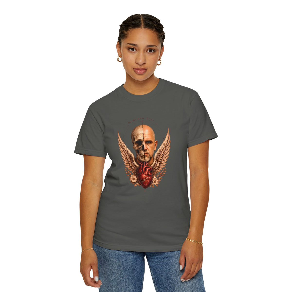 Memento Mori  — Anatomical Heart & Half Skull Graphic Tee