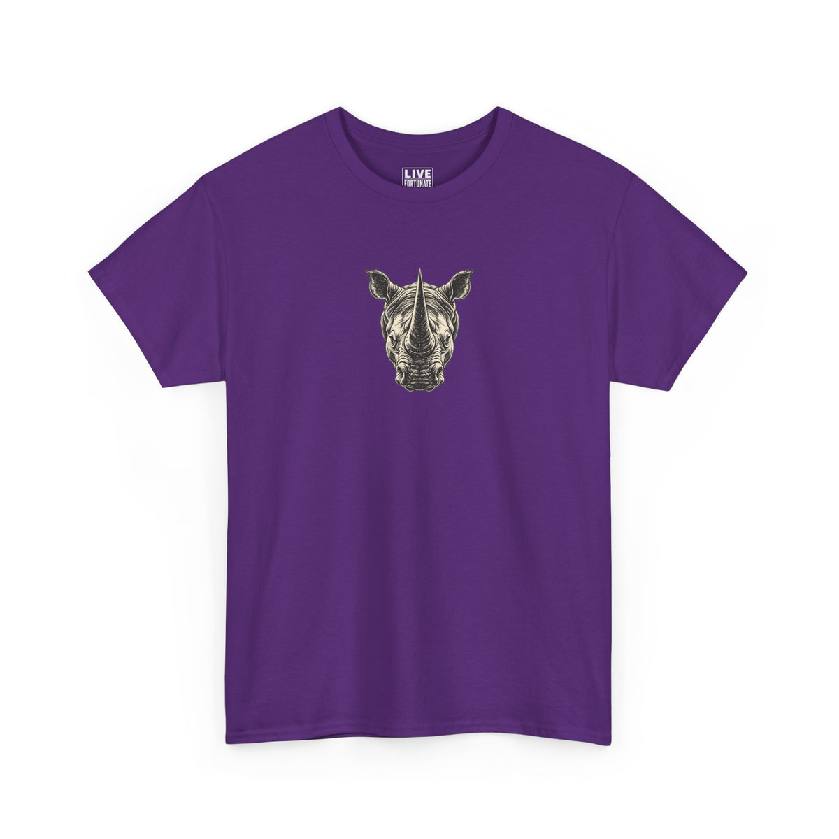 Rhino Mindset Men’s Front & Back Graphic T-Shirt | Live Fortunate