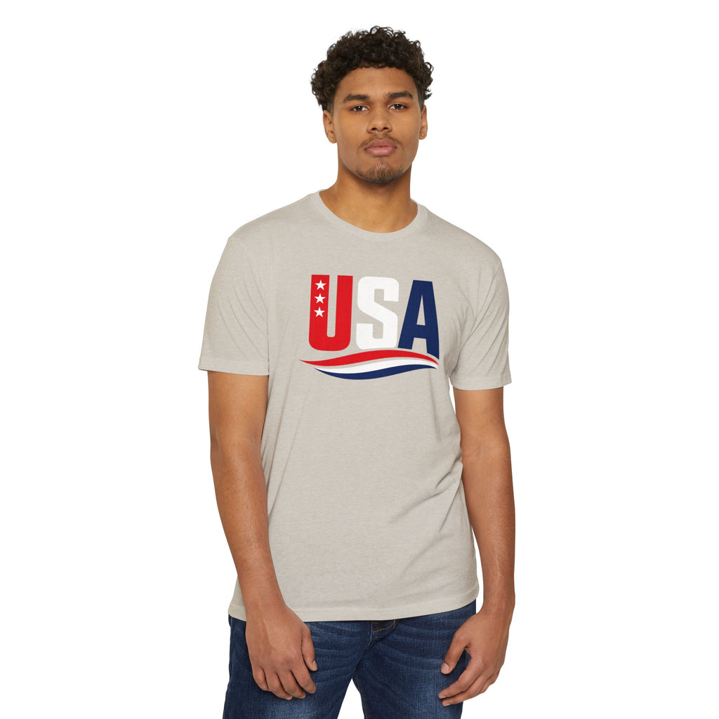 USA Flag Graphic T-Shirt — Patriotic Red White Blue Tee