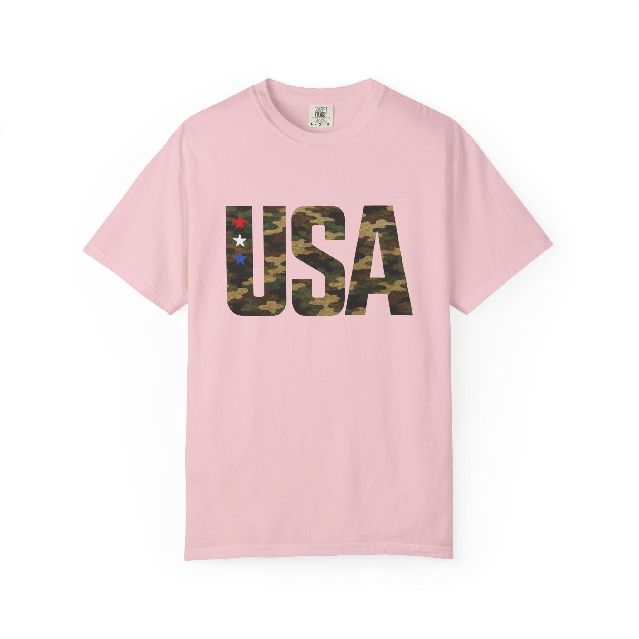 USA Camo Graphic T‑Shirt — Patriotic Military Style Tee