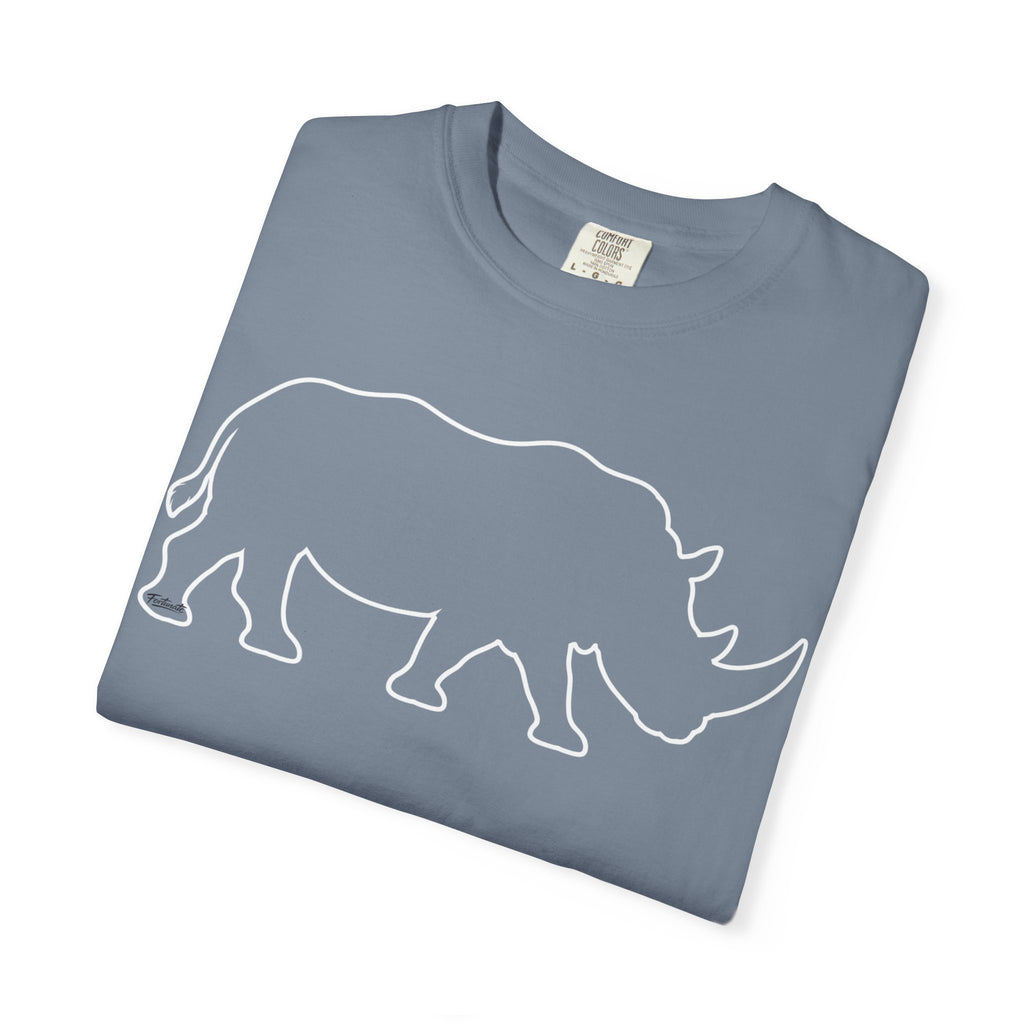 Rhino Outline T-Shirt — Minimal Wildlife Graphic Tee