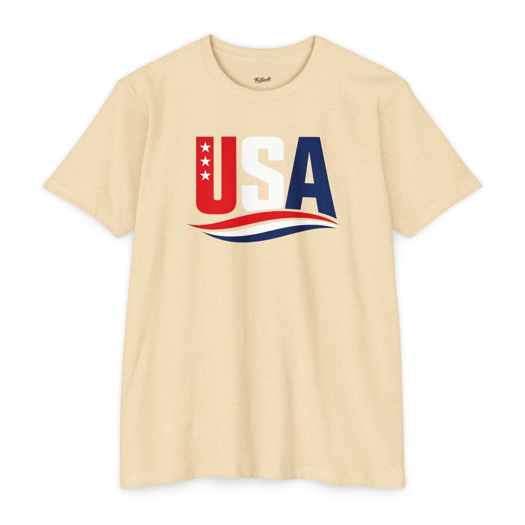 USA Flag Graphic T-Shirt — Patriotic Red White Blue Tee