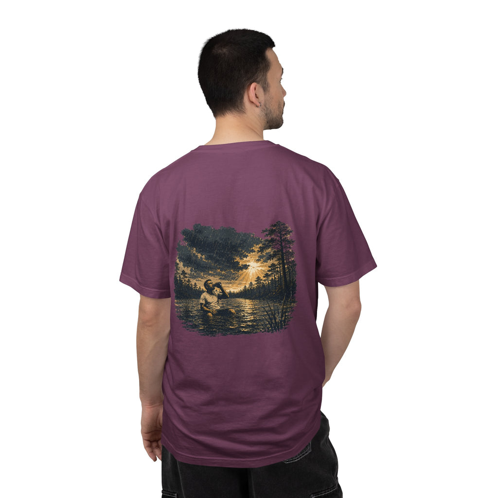 Sunset Vintage T-Shirt — Lake Scene