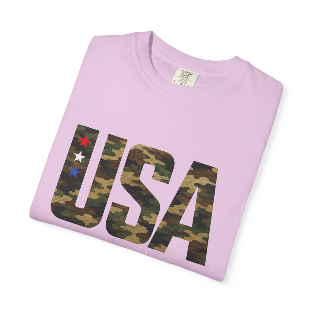USA Camo Graphic T‑Shirt — Patriotic Military Style Tee