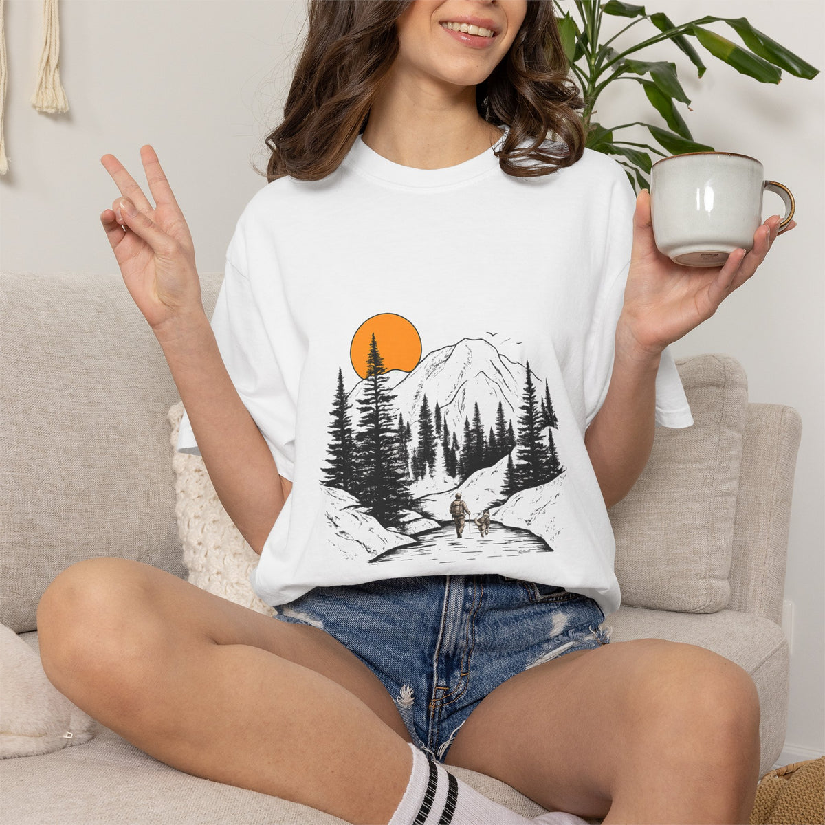 Mountain Sunset Hiking T-Shirt