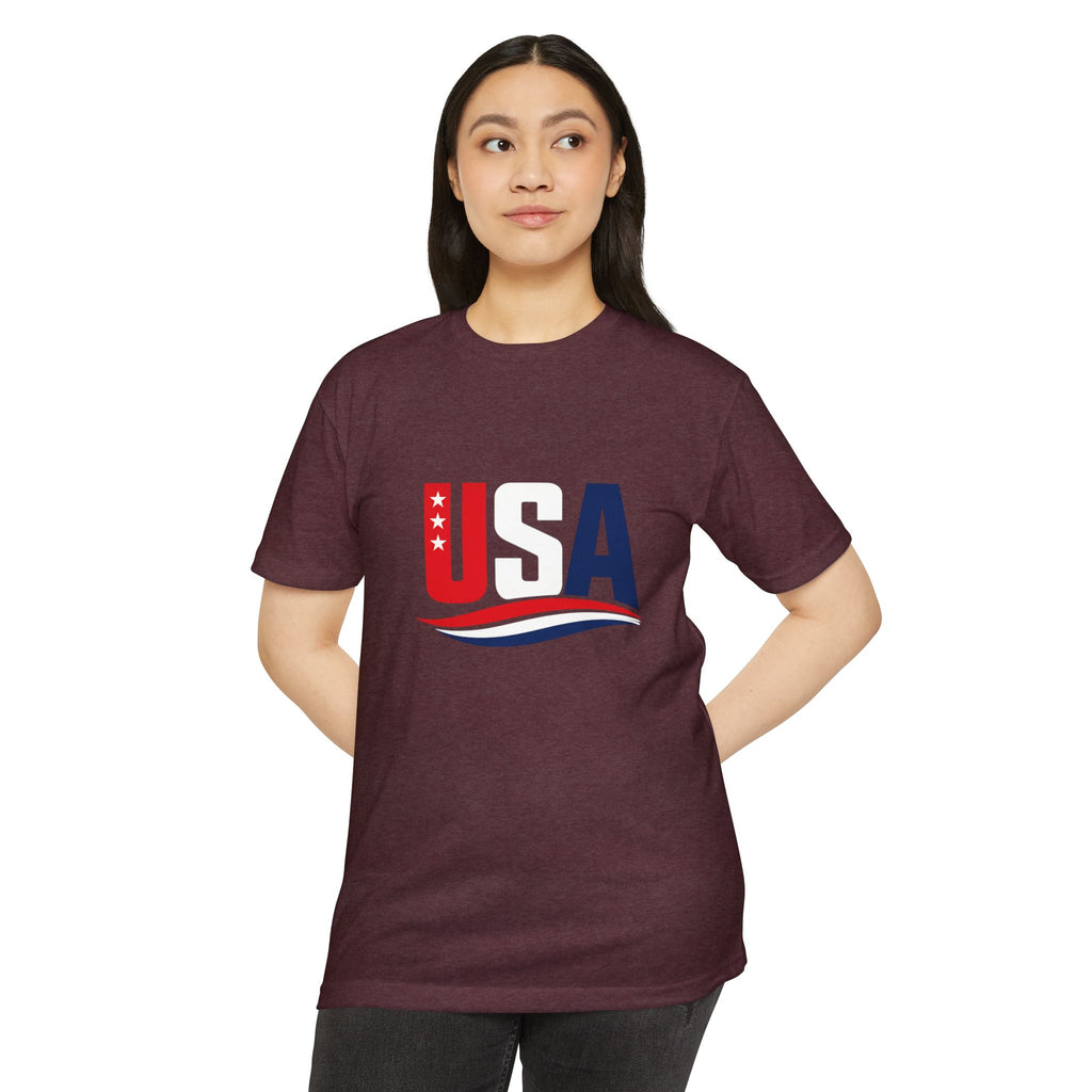 USA Flag Graphic T-Shirt — Patriotic Red White Blue Tee