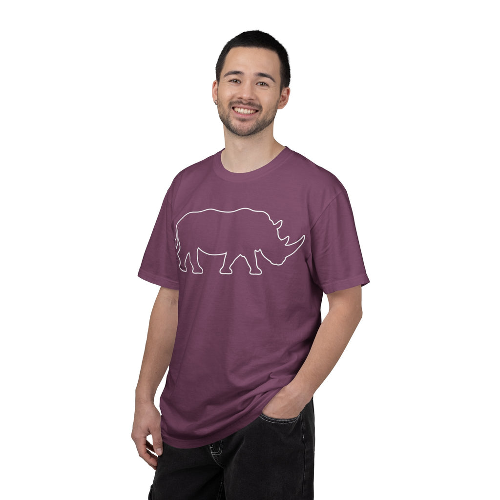 Rhino Outline T-Shirt — Minimal Wildlife Graphic Tee