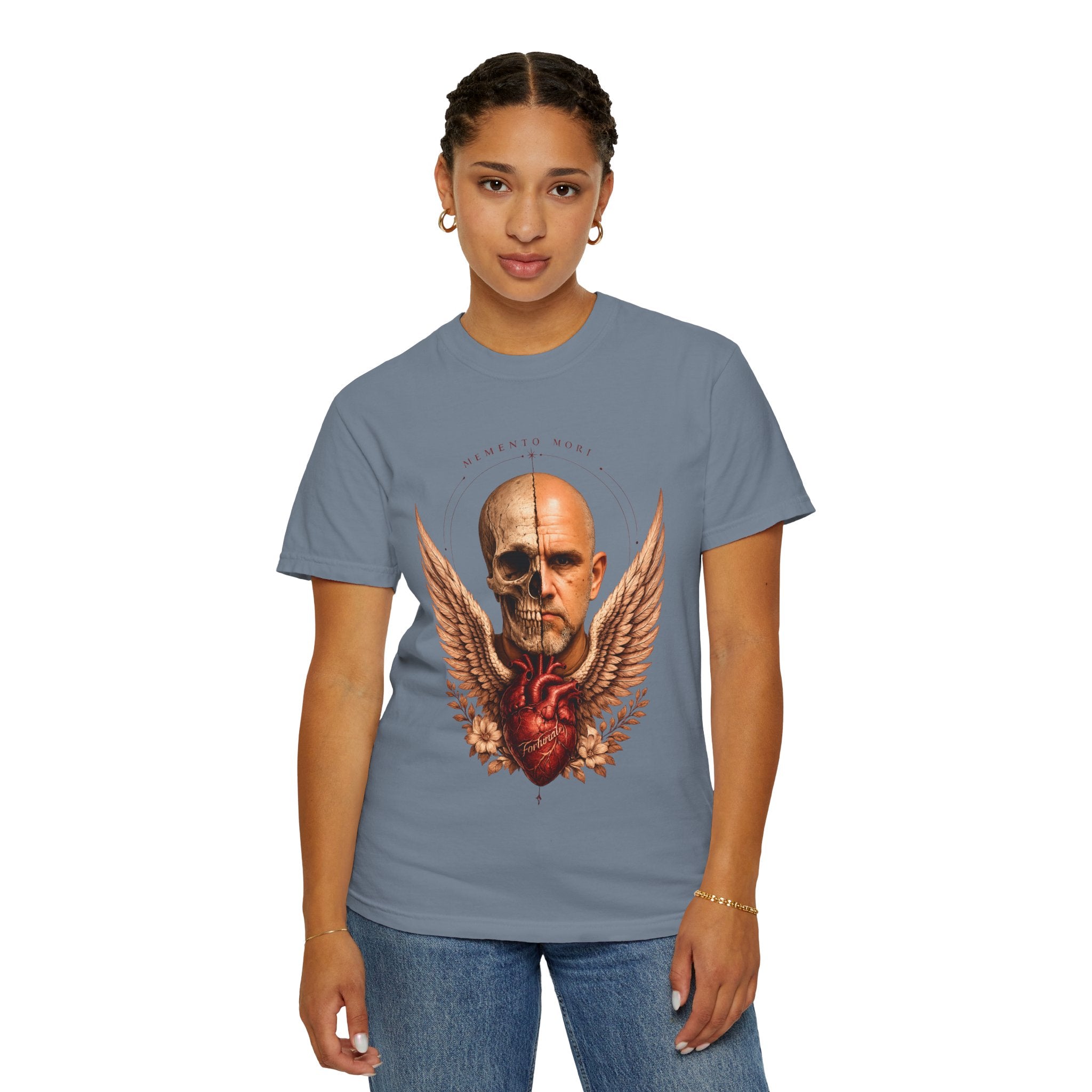 Memento Mori  — Anatomical Heart & Half Skull Graphic Tee