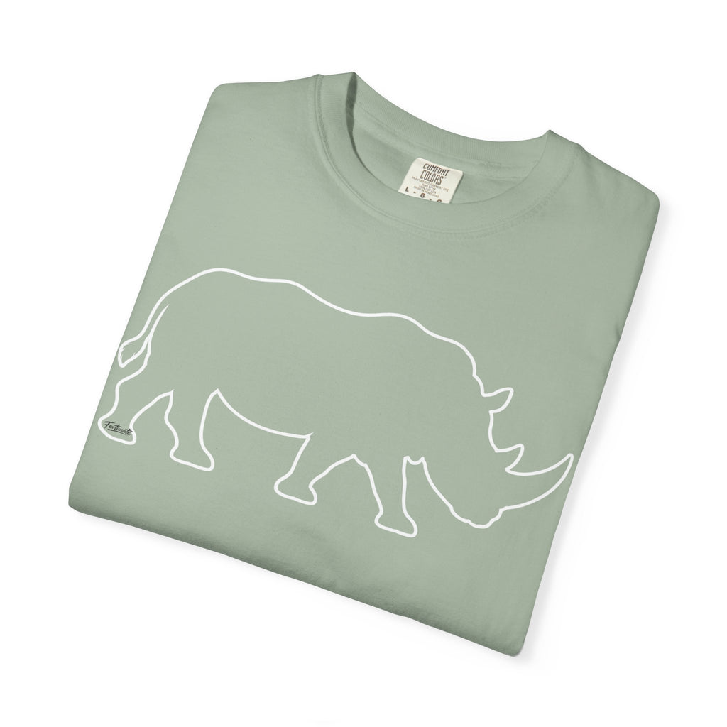 Rhino Outline T-Shirt — Minimal Wildlife Graphic Tee