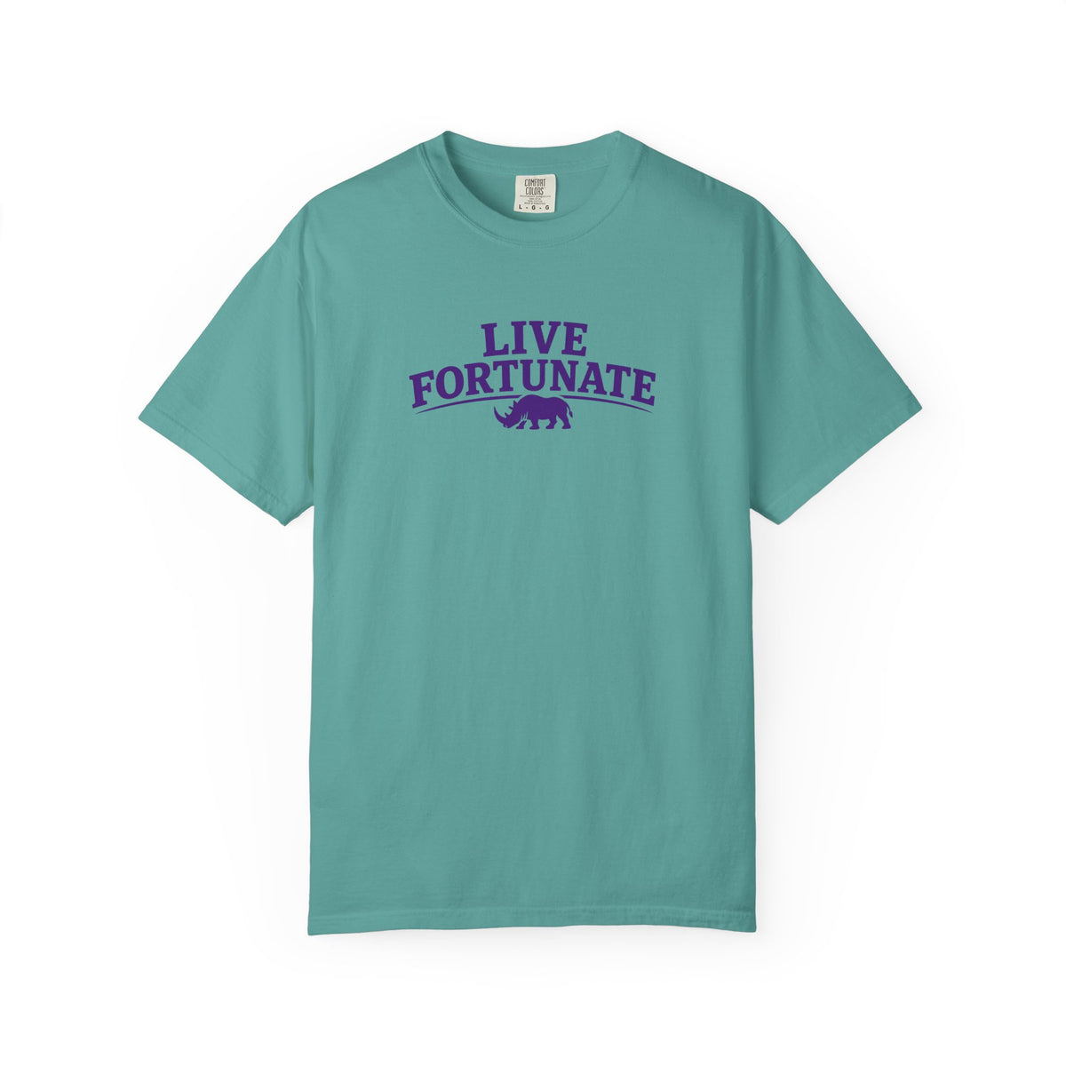 Live Fortunate Rhino Graphic T‑Shirt