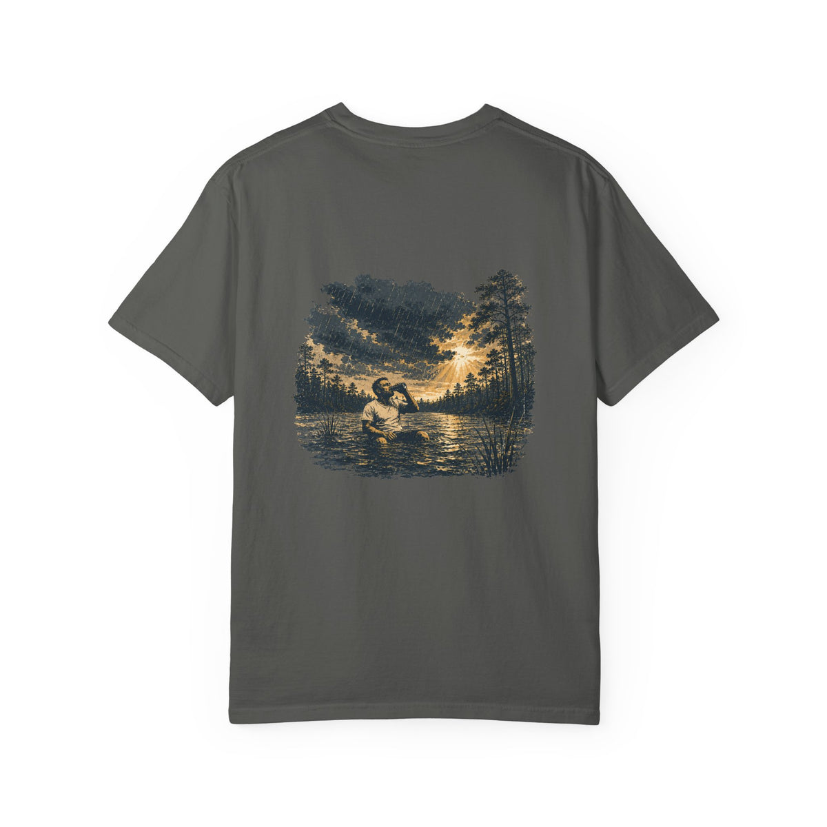 Sunset Vintage T-Shirt — Lake Scene