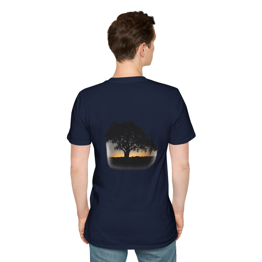 Tree of Clues Sunset T-Shirt — Silhouette Nature Graphic Tee