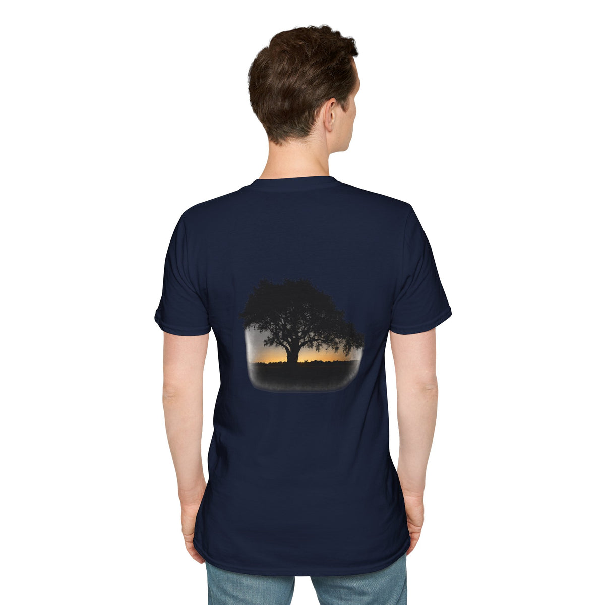 Tree of Clues Sunset T-Shirt — Silhouette Nature Graphic Tee