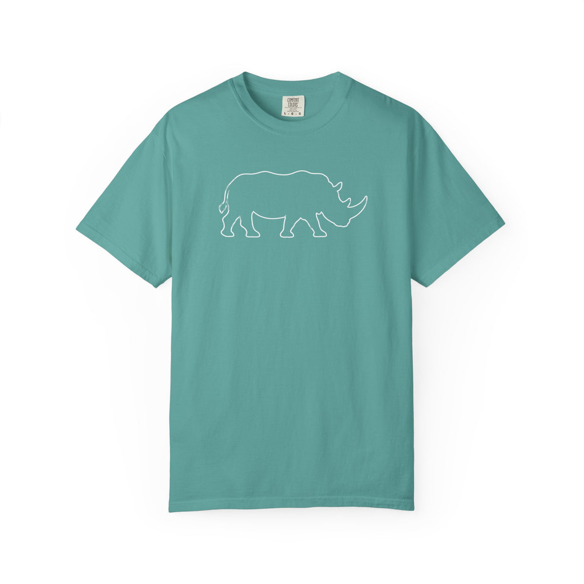 Rhino Outline T-Shirt — Minimal Wildlife Graphic Tee