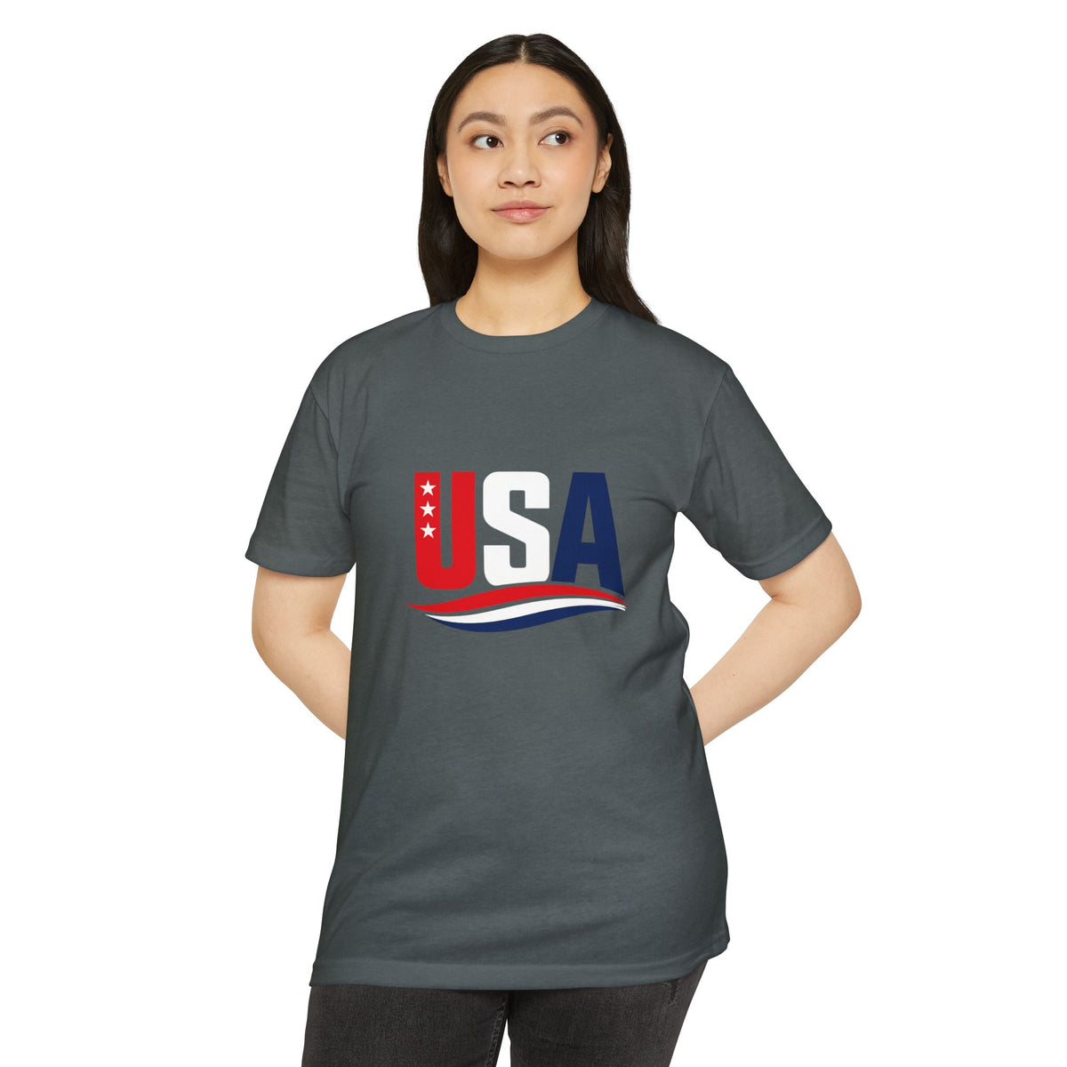 USA Flag Graphic T-Shirt — Patriotic Red White Blue Tee
