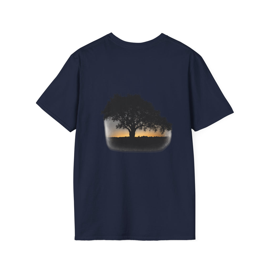 Tree of Clues Sunset T-Shirt — Silhouette Nature Graphic Tee