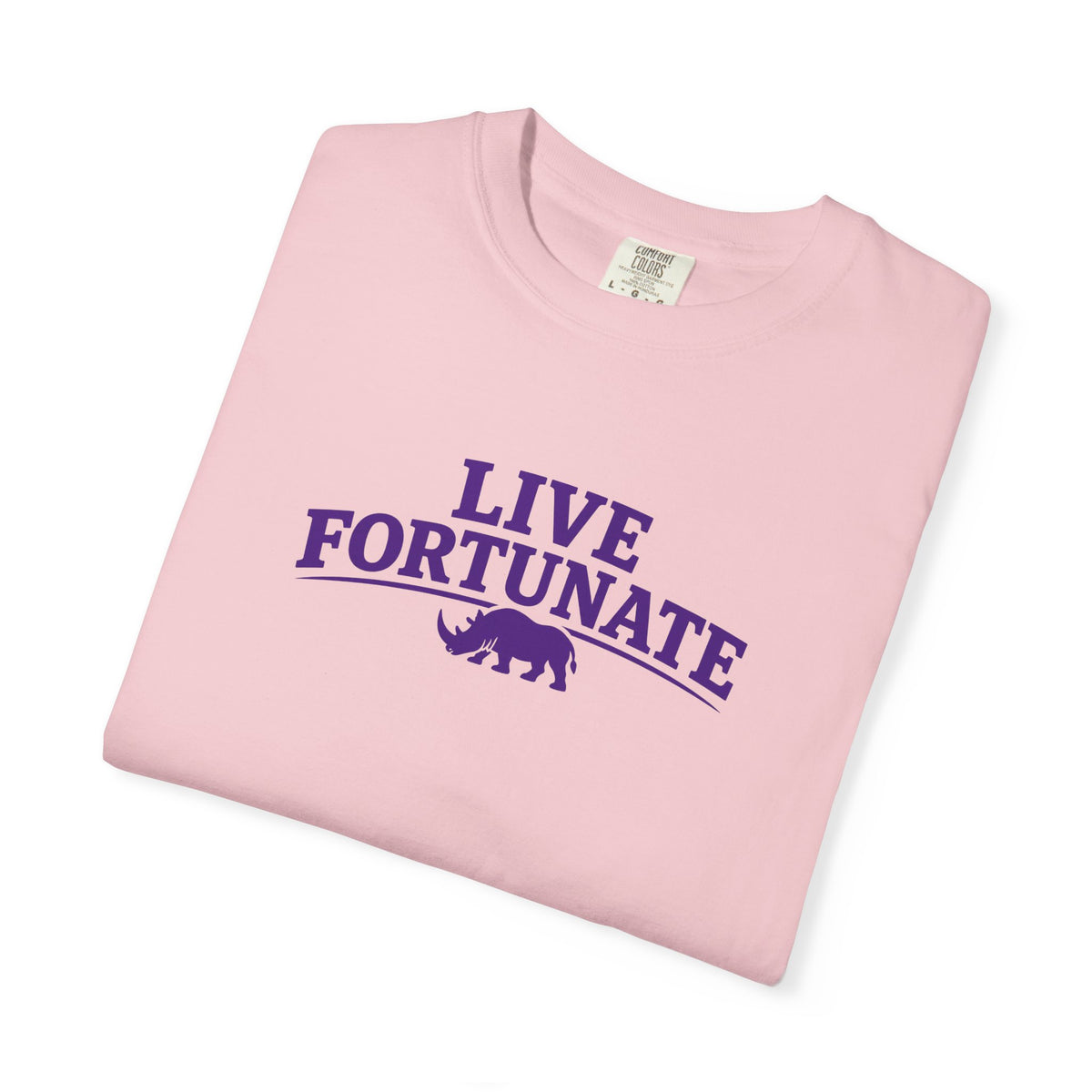 Live Fortunate Rhino Graphic T‑Shirt