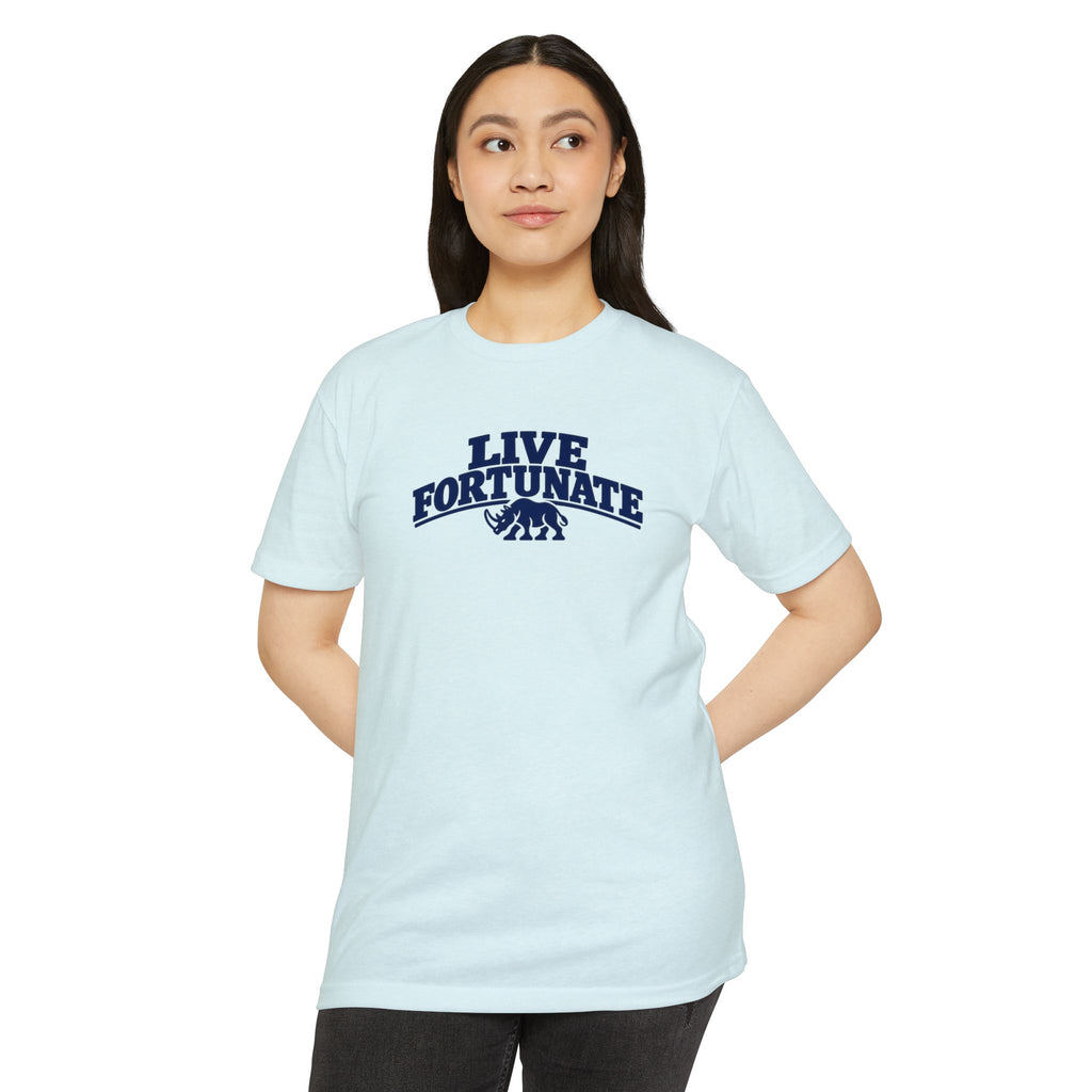 Live Fortunate Rhino Collegiate Tee | Premium Everyday T-Shirt
