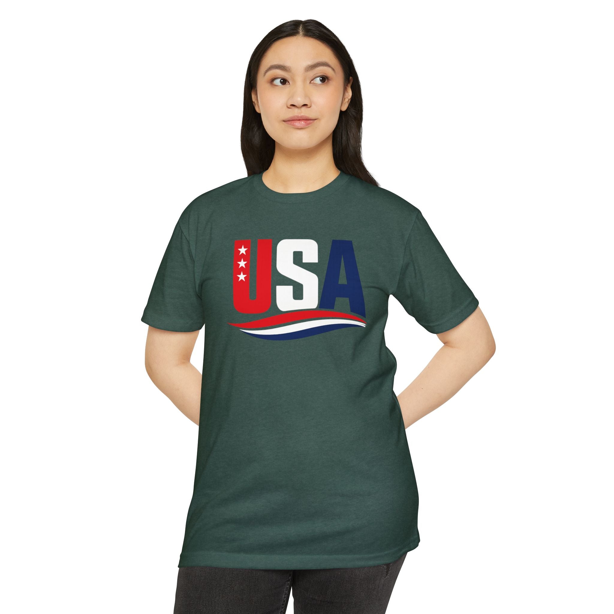USA Flag Graphic T-Shirt — Patriotic Red White Blue Tee