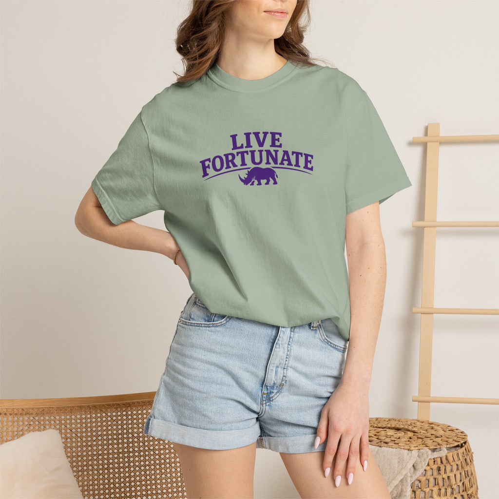 Live Fortunate Rhino Graphic T‑Shirt