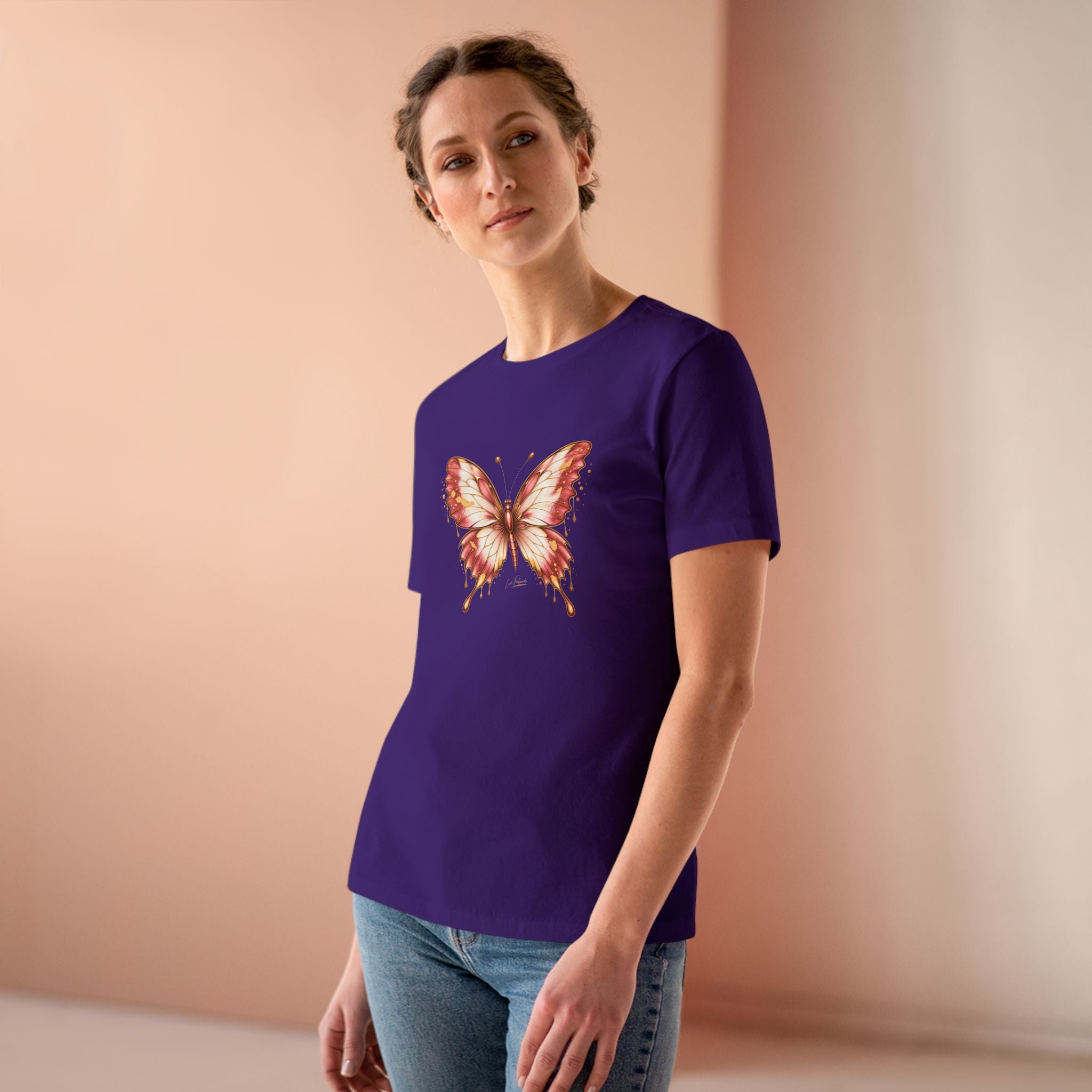 Butterfly Graphic Tee — Women's Dusty Rose Butterfly Shirt