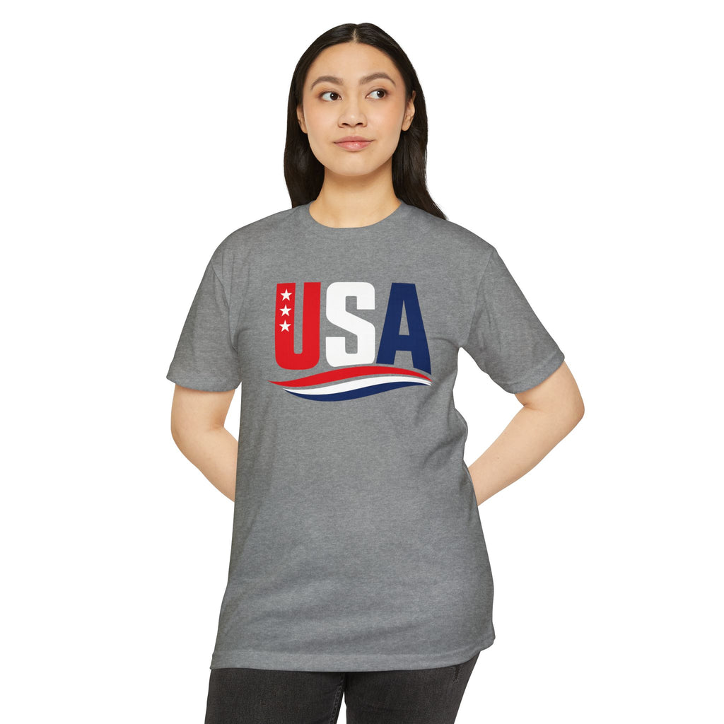 USA Flag Graphic T-Shirt — Patriotic Red White Blue Tee