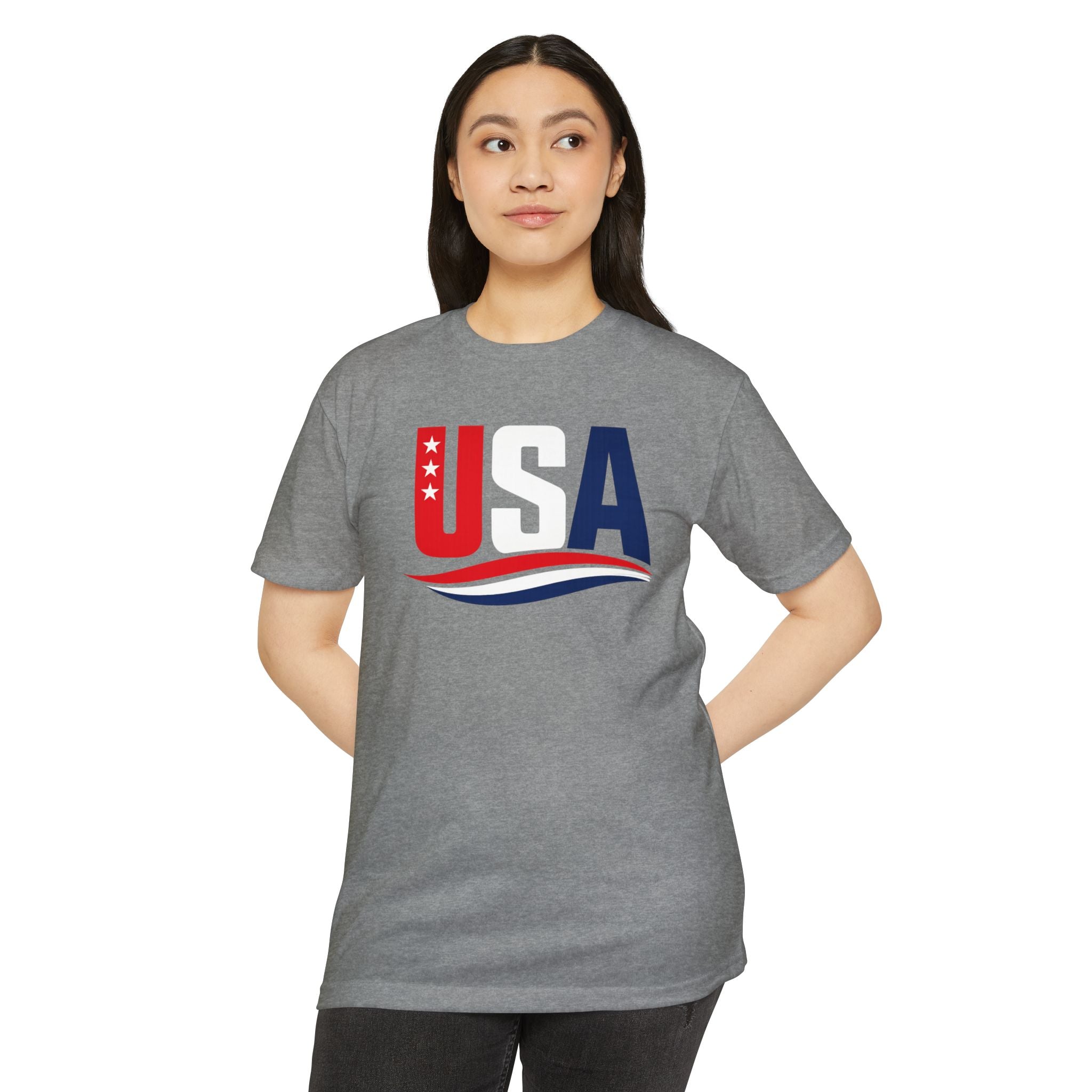 USA Flag Graphic T-Shirt — Patriotic Red White Blue Tee