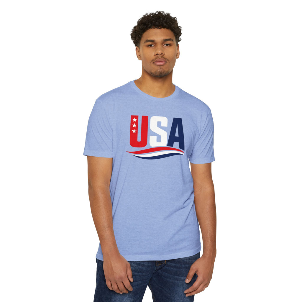 USA Flag Graphic T-Shirt — Patriotic Red White Blue Tee