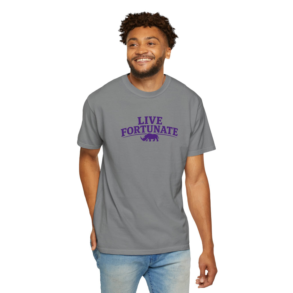 Live Fortunate Rhino Graphic T‑Shirt