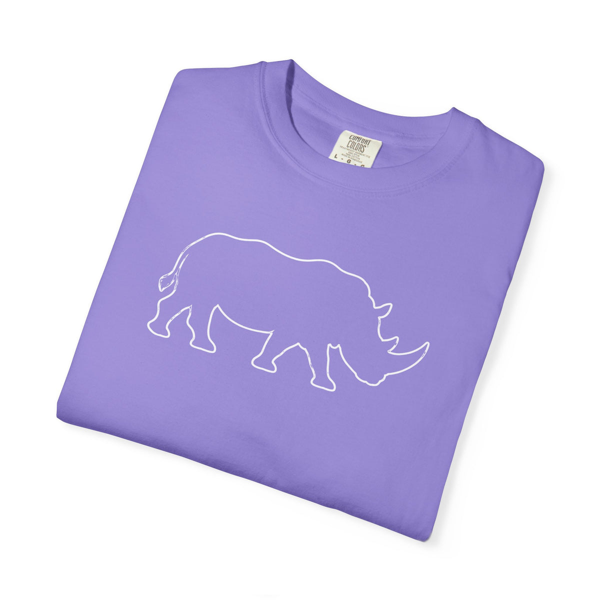 Rhino Outline T-Shirt — Minimal Wildlife Graphic Tee