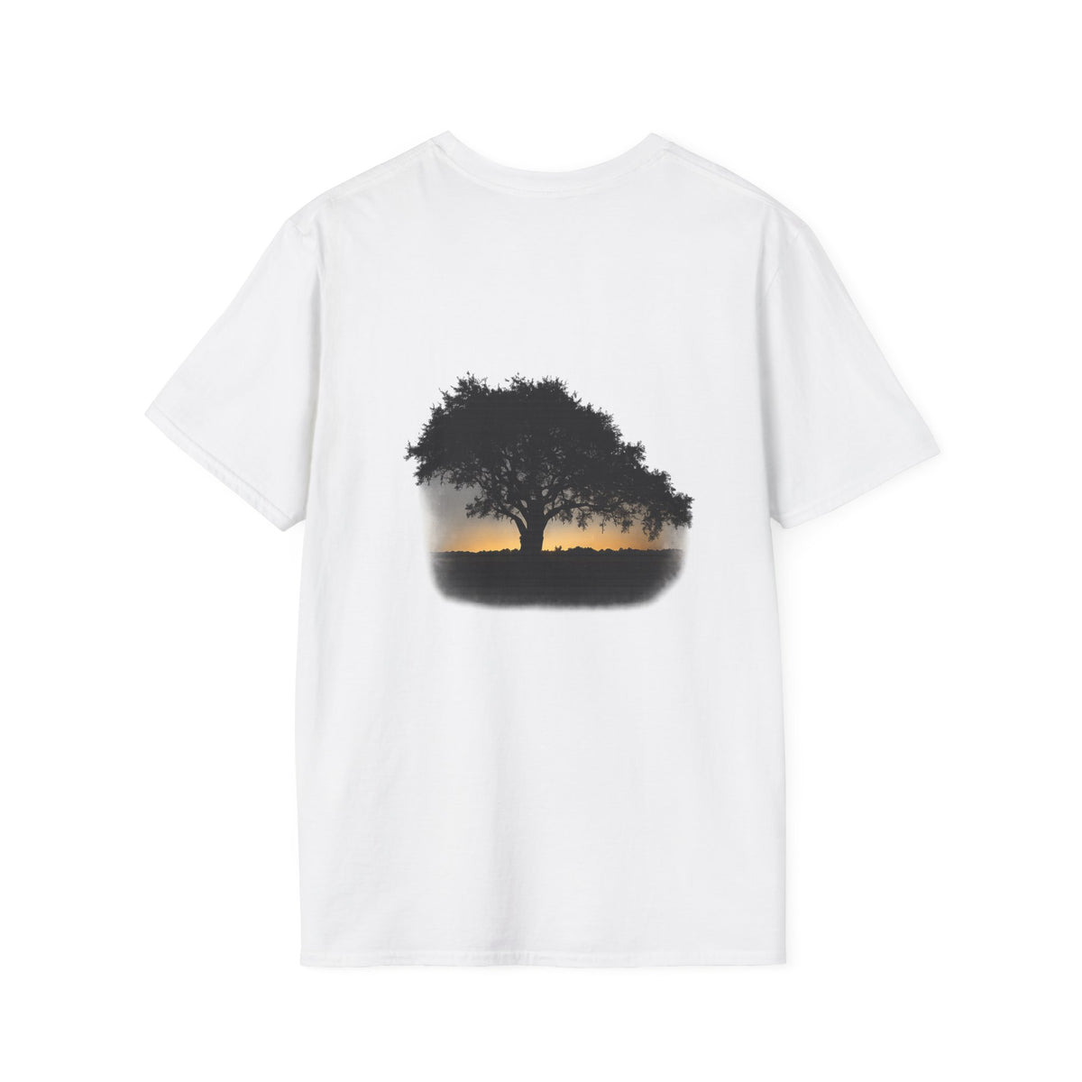 Tree of Clues Sunset T-Shirt — Silhouette Nature Graphic Tee