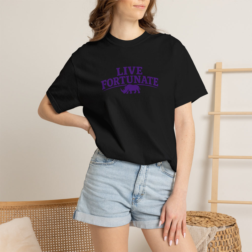 Live Fortunate Rhino Graphic T‑Shirt