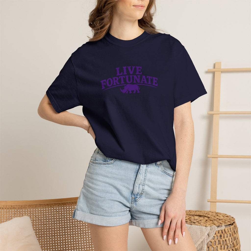 Live Fortunate Rhino Graphic T‑Shirt