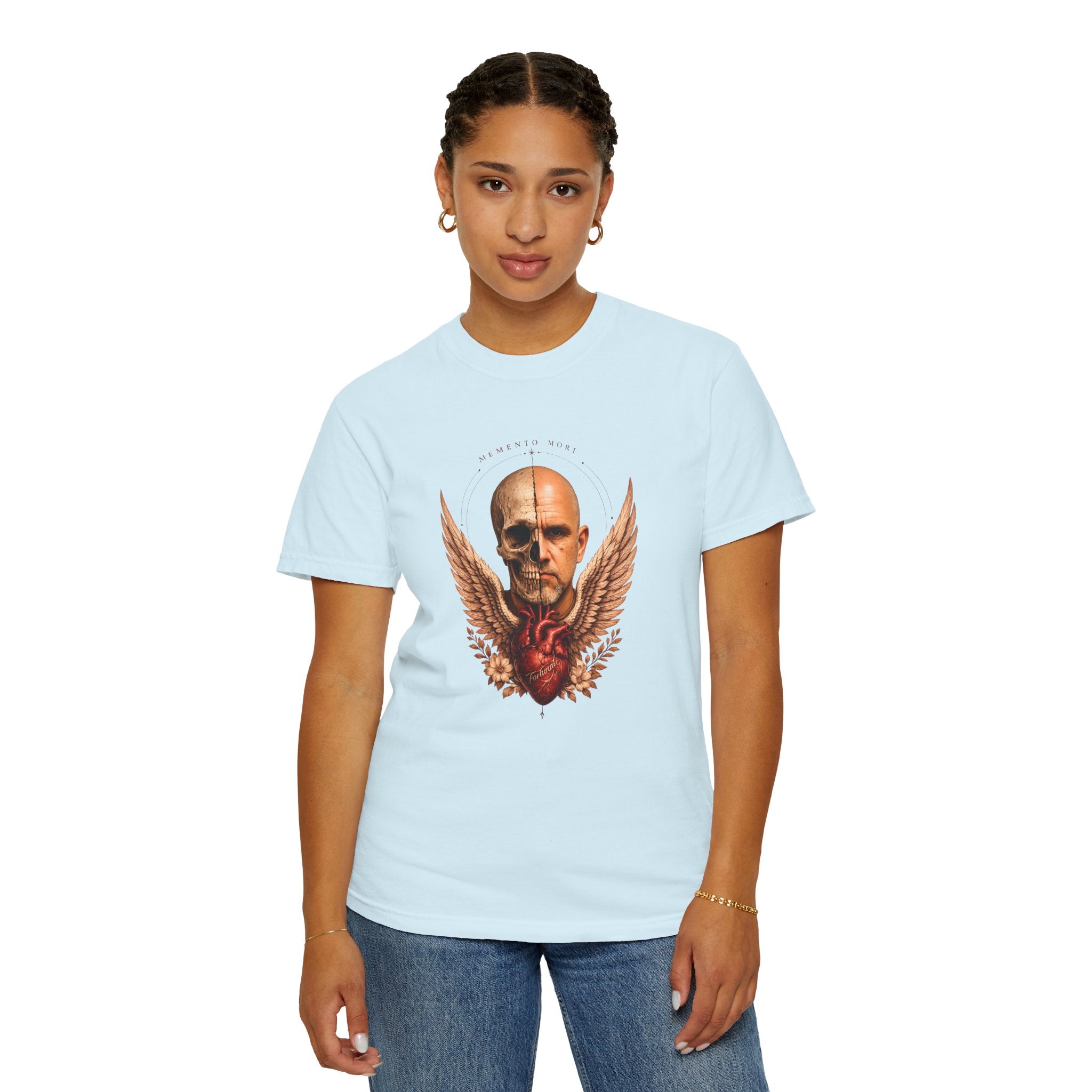 Memento Mori  — Anatomical Heart & Half Skull Graphic Tee