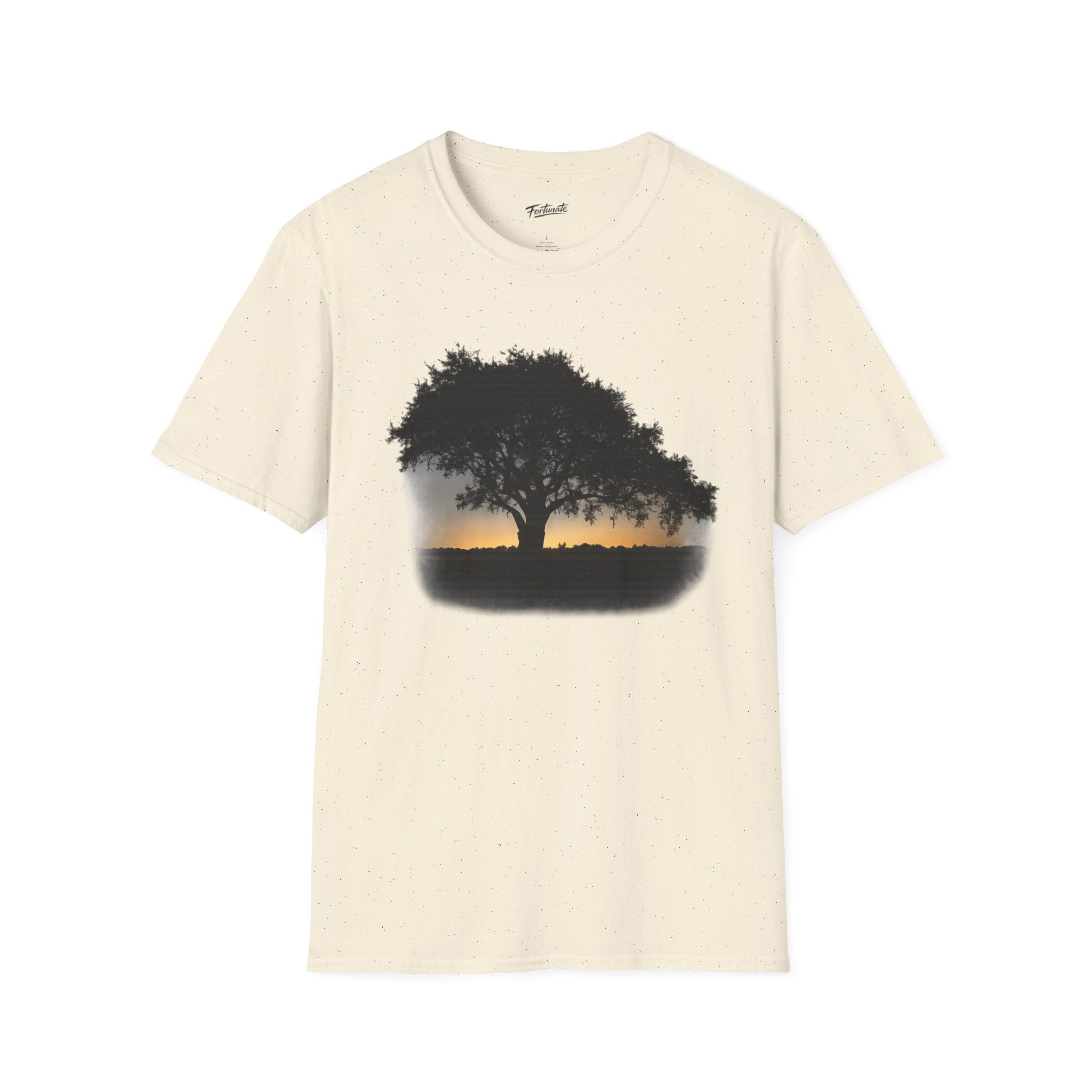 Tree of Clues Sunset T-Shirt — Silhouette Nature Graphic Tee