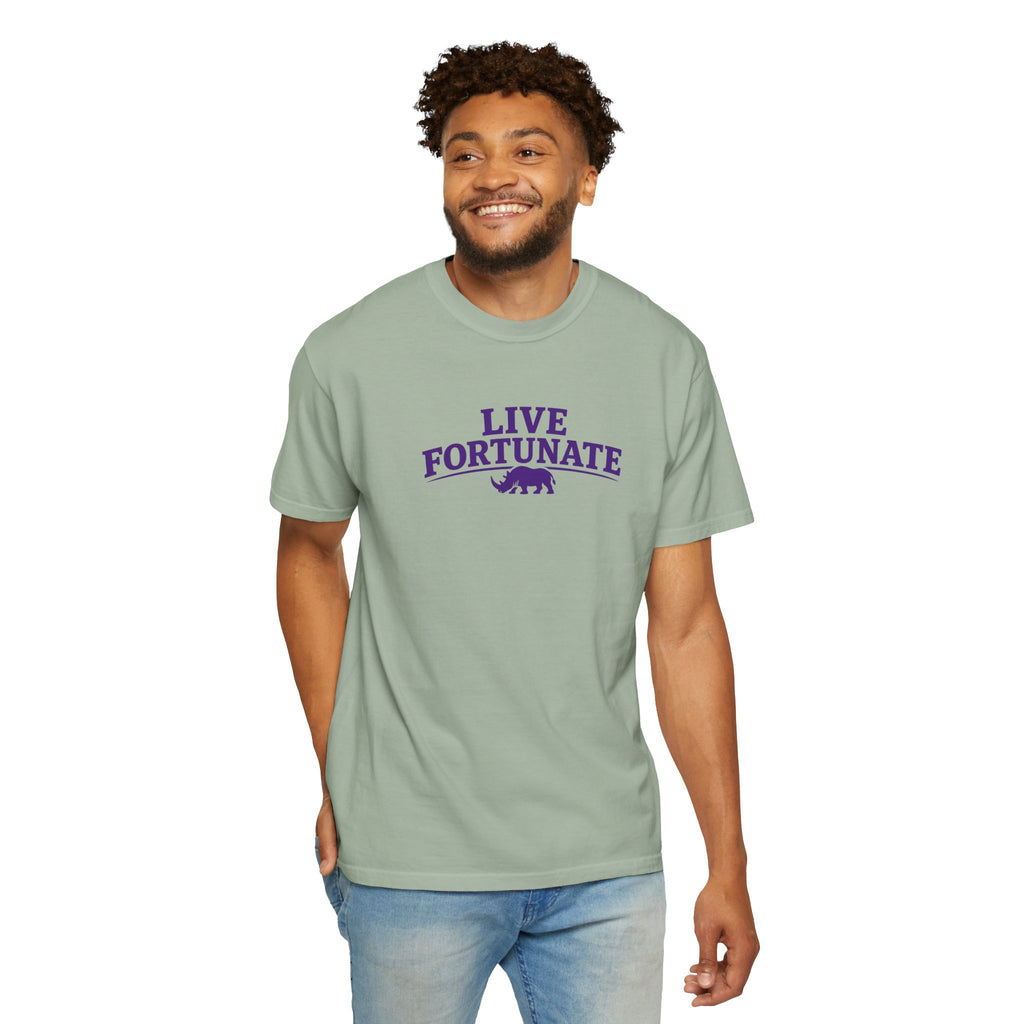 Live Fortunate Rhino Graphic T‑Shirt