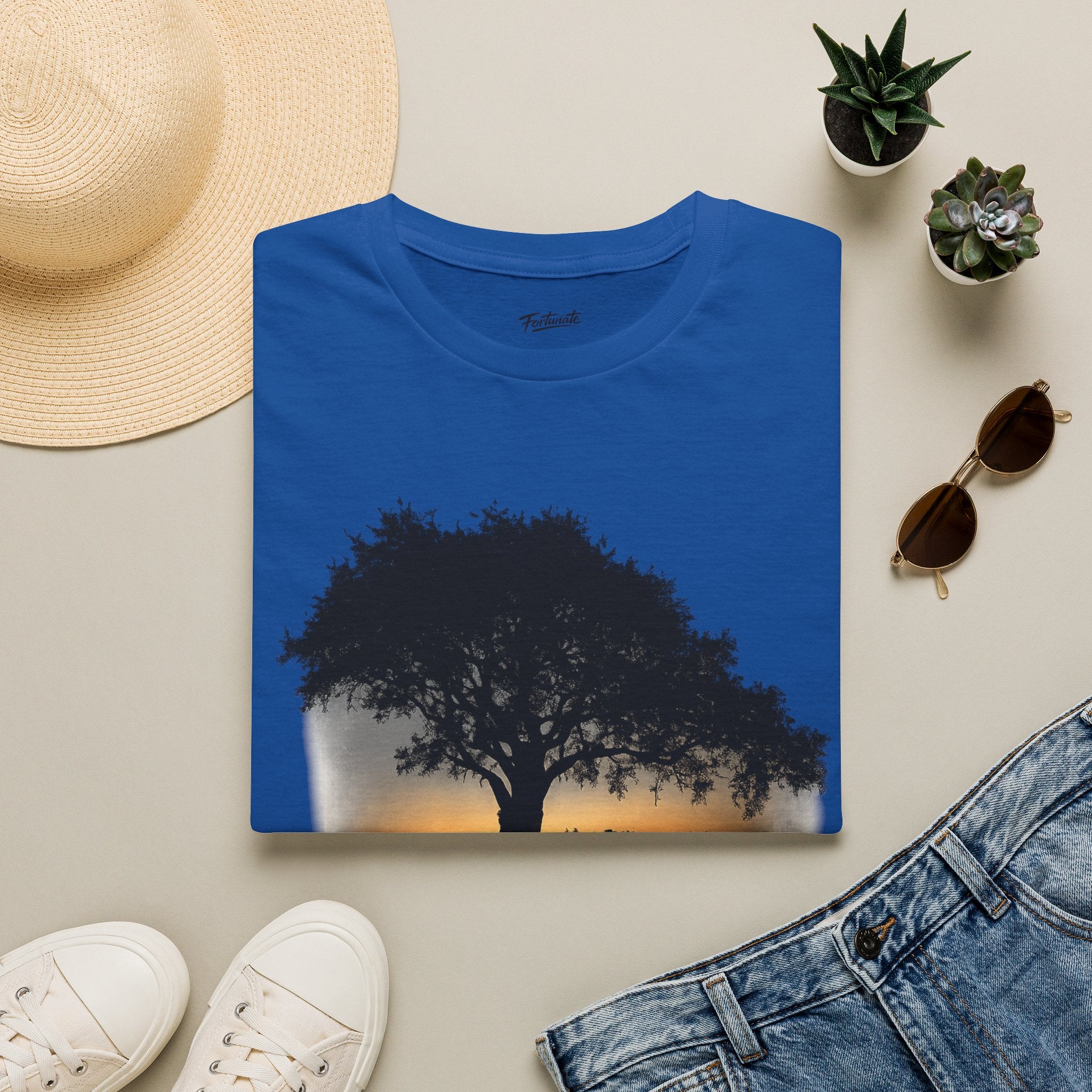 Tree of Clues Sunset T-Shirt — Silhouette Nature Graphic Tee