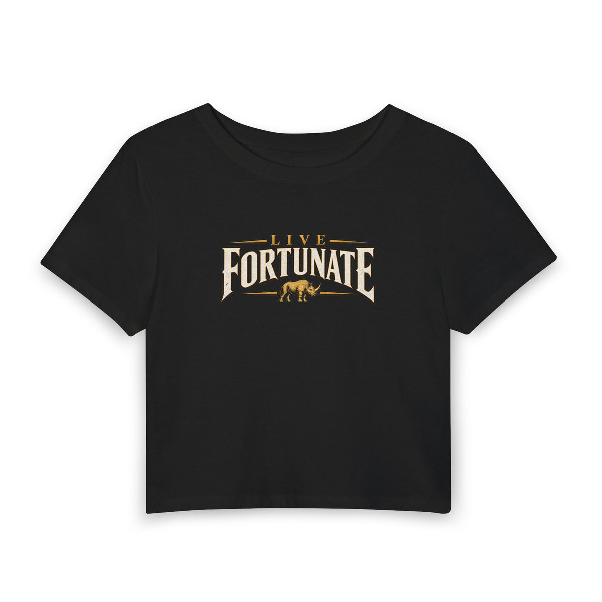 Fortunate Bear Women's Baby Tee — Vintage Rock Graphic Crop Top