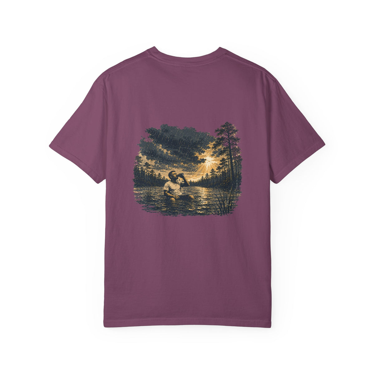 Sunset Vintage T-Shirt — Lake Scene